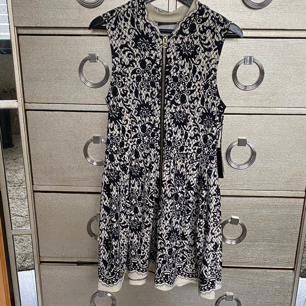 Dex Monochrome Floral Mini Dress